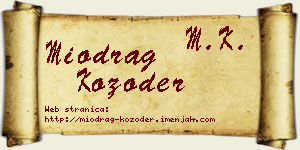 Miodrag Kozoder vizit kartica